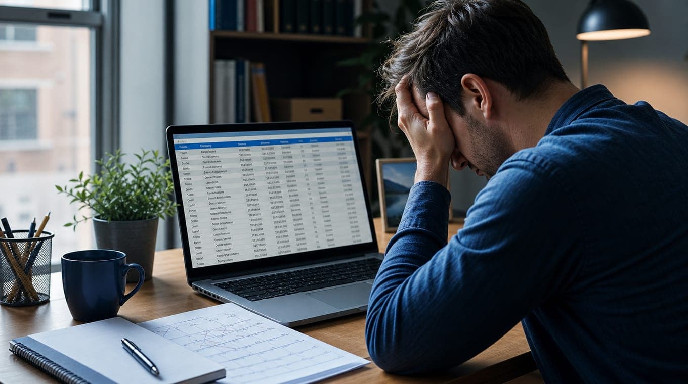 Job seeker reviewing a long list of job applications with zero interview callbacks