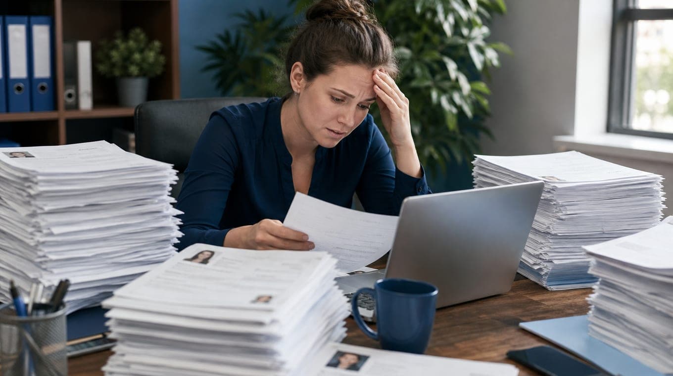 Recruiter overwhelmed with job applications explaining why companies do not respond